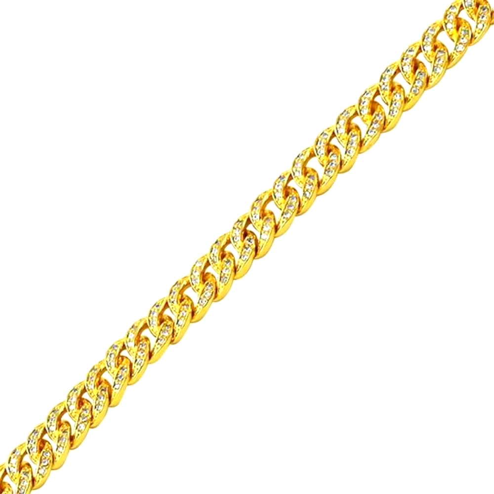 CZ Yellow Cuban Bracelet - 10mm 8inch